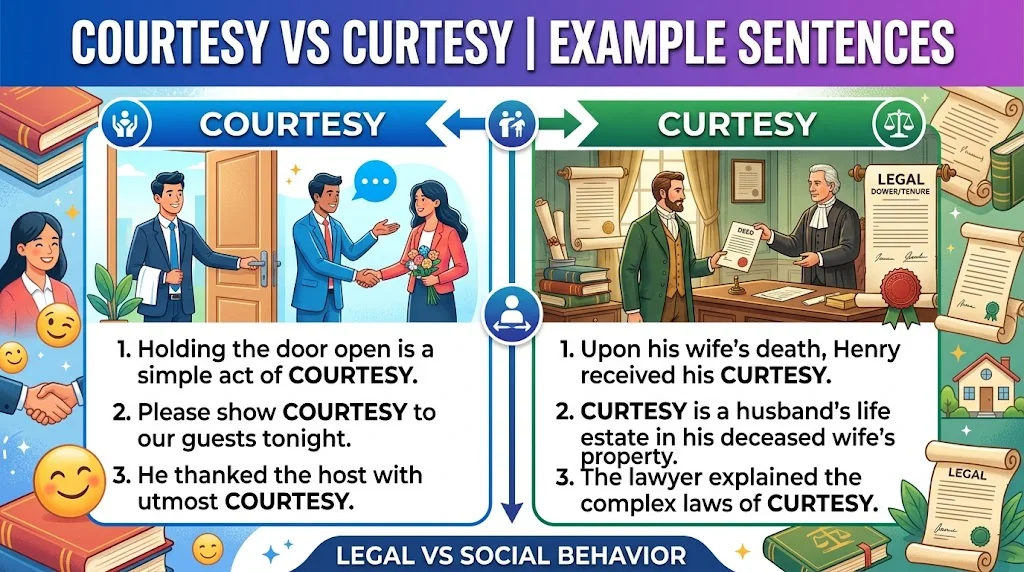 Courtesy vs Curtesy Example Sentences