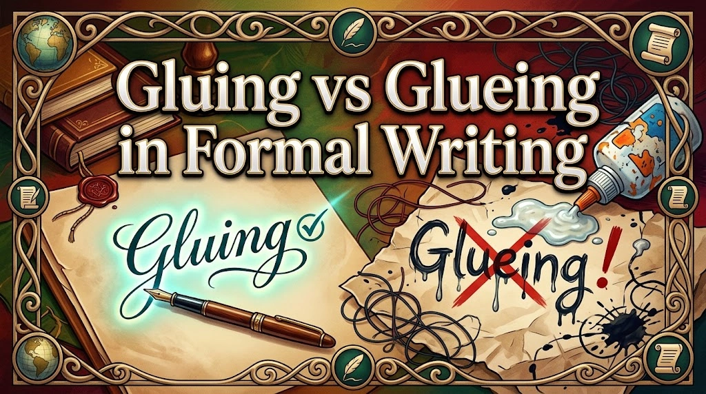 Gluing vs Glueing in Formal Writing