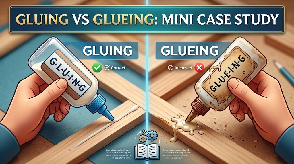Gluing vs Glueing: Mini Case Study