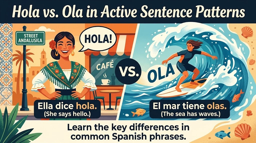 Hola vs. Ola in Active Sentence Patterns