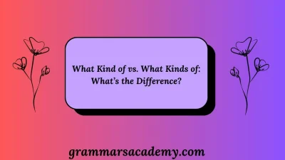 What Kind of vs. What Kinds of