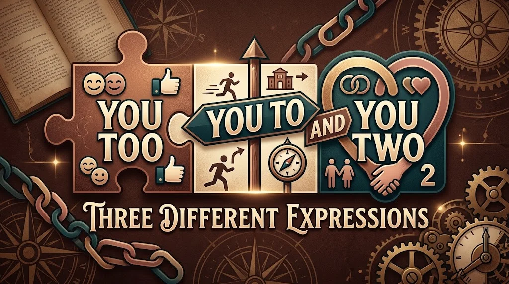 You Too, You To, and You Two: Three Different Expressions